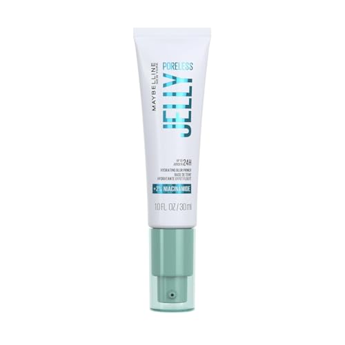 Maybelline New York Poreless Jelly Blurring Primer, Porenfreie Haut mit Frischekick, Mit Niacinamid für eine mit Feuchtigkeit versorgte Haut, Make-up-Halt für bis zu 24 Stunden, Vegane Formel, 30ml