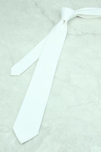 Image of Mens Solid Linen Ties - Slim Pattern Necktie for Men Wedding Groomsmen