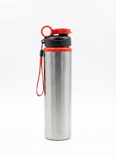 Image of Water Bottle 1 LTR Stainless Steel Sports /Fridge Bottle with Sipper Cap | Single Wall | for Home, Office, Gym, Travelling (red)