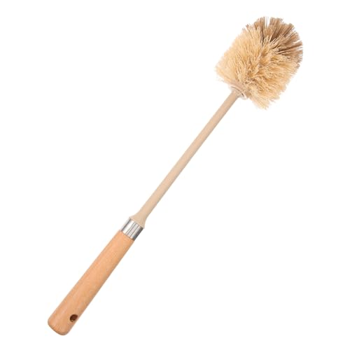 SOIMISS Cepillo de Baño de Mango Ergonómico para Limpieza Profunda de Inodoros y Superficies Multifuncional para Cocina y Baño Madera Natural Resistente