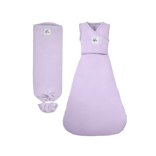 Image of The Ollie Swaddle® & Alphie Sleep Pouch® Baby Sleep Bundle – 3-Way Adjustable Newborn Swaddle Blanket and Wearable Sleep Sack | Moisture-Wicking, Buttery-Soft Fabric | Newborn to 14 Months (Lavender)