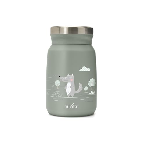Nuvita 4472 | Termo para Alimentos Calientes y Fríos | Contenedor Térmico para Alimentos Calientes | Contenedor para Comida de Bebés | Porta Alimentos Térmico para Niños | Sage Green