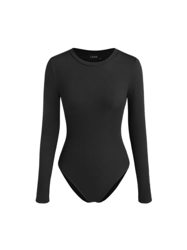 CIDER Women Long Sleeve Crew Neck Slim Fit Bodysuits Going Out To...