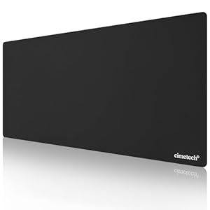 cimetech Gaming Mouse Pad XXL – Boost Your Gaming Performance and Comfort, Superfine Fiber Desktop Extended Large MousePads Waterproof Keyboard Desk Mat with Non-Slip Base – Black