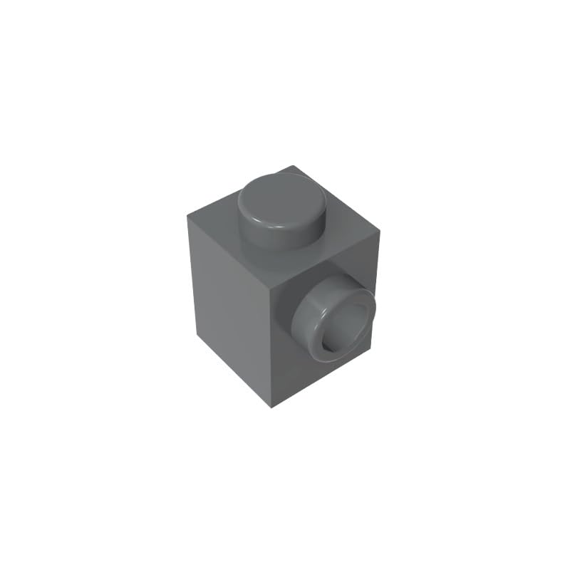 Gobricks GDS-635 Brick Special 1x1 with Stud on 1 Side 50PCS Compatible with Lego Toy 87087 DIY Parts and MOC Components for Major Brick Brands Color:Dark Bluish Gray โ image 1