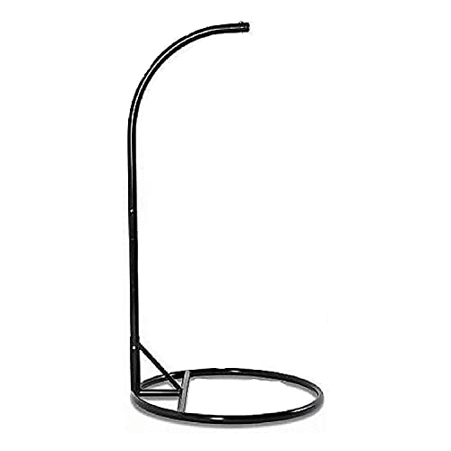 Image of Universal Furniture Rattan and Wicker Hanging Swing Chair with Stand (Black and Red)