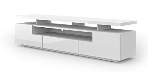 Homlando Meuble TV Eva 195 cm - Meuble TV bas avec espace de rangement pour la chambre - Meuble TV...
