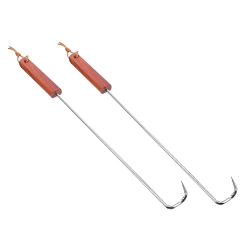 Ciieeo 2pièces Fourchettes Acier Inoxydable Pour Barbecue Fourchette à Viande Portable Légère Et Antidérapante Pour Griller Steaks Agneau Brochettes Camping Et Jardin