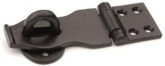 Van Dyke's Restorers Solid Iron Hand-Crafted Hasp for Chests and Trunks, Oil Blackened, 4"