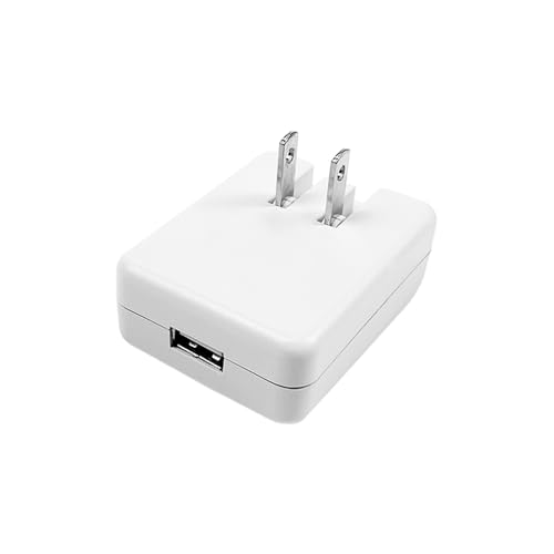Flat USB Wall Charger 10W USB Charger Block Retractable USB Power Adapter Charging Block AC Power Adapter Compatible with iPhone iPad Samsung Tablet Kindle-White-1PCS (10W-5V 2A)