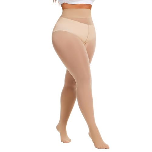 Image of American Trends Plus Size Tights for Women Semi Opaque Stockings High Waist Pantyhose Nylons Soft Stretchy Tights