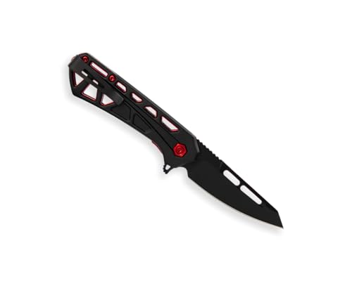 Buck Knives 813 Mini Trace Ops Folding EDC Knife, 2.43” Pocket Knife Blade, Aluminum Handle, 7Cr17MoV Steel Tanto Folding Blade, Black/Red, 1.75 oz - Image 4