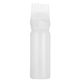 Haarfarbe Dispenser Pump Dye Flasche mit abgestufter Skala Färbung Färben Kamm Pinsel Styling Werkzeug für Salon Wurzelflasche 80ml(Weiß)