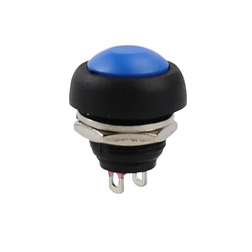 Pulsador 12mm interruptor momentáneo PBS33B 2 pin switch plástico non-locking redondo de 5 piezas