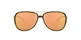 Oakley Women's OO4129 Split Time Aviator Sunglasses, Brown Tortoise Gold/Prizm Rose Gold Polarized, 58 mm