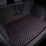 Auto Leder Kofferraummatten Für Toyota Yaris Hybrid Synergy Drive (2014–2017), All Weather Schutzmatten Cargo Mat Innenzubehör,Black-red