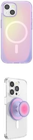 Bundle of PopSockets iPhone 15 Phone Case with MagSafe, Wireless Charging Compatible, Purple - Aura + PopSockets Phone Grip for MagSafe, Magnetic Holder, Phone Stand, Cute Pink - Aura