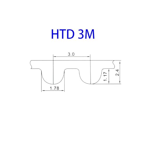 Courroie de distribution HTD 3M 534mm pour transmission mécanique précise