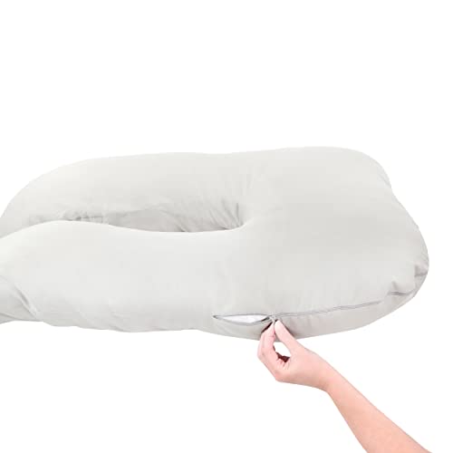 Acorn Baby Full Body Pillow - Light Gray 55 X 31In Firm Curved Body Pillow With Jersey Cover For Belly And Back Support #TOP6
