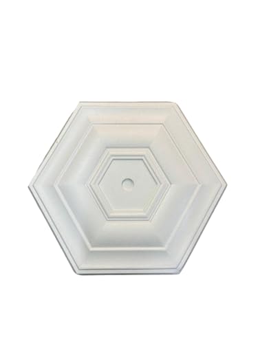 Garenergie Rosone Decorativo In Polistirolo Espanso Esagono Per Interni 53 * 46 Cm Verniciabile Di Facile Installazione