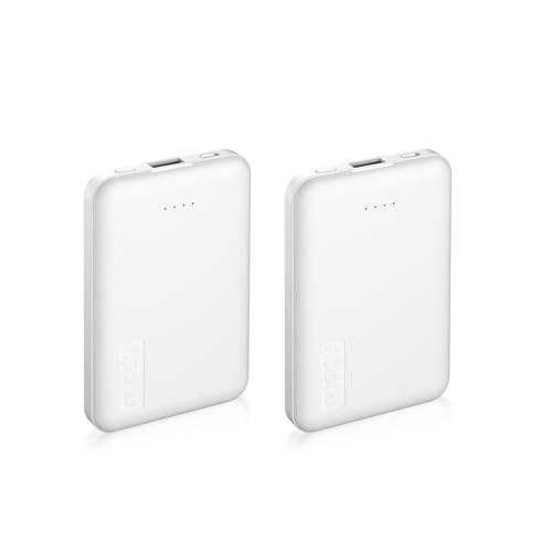 Miady 2-Pack 5000mAh Mini Portable Charger, 5V 2.4A USB-C
