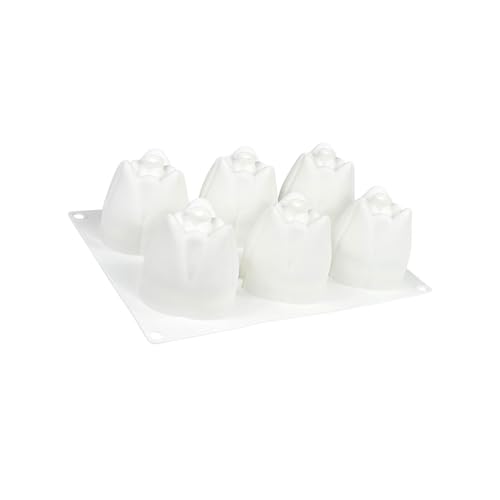 Molde flexible para hornear con 6 diseños de tulipanes miniatura 7