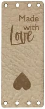 Personalised 20mm x 50mm Rectangle Centre Fold Foldable Faux Leather labels. Custom leather labels, Tags handmade, Tags Knitting 001
