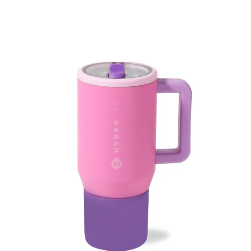 HydroJug Kids - 20 oz Insulated Kids Water Bottle with Flip Straw & Handle | Leak-Proof & Durable | Perfect for School, Sports, Lunch, Travel & Camp, Pink Sugar