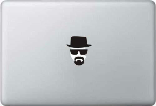 Heisenberg Breaking Bad Walter White vinyl decal sticker Apple MacBook Pro Air, Die cut vinyl decal for windows, cars, trucks, tool boxes, laptops, MacBook - virtually any hard, smooth surface