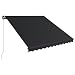 Produktbild vidaXL Markise Einziehbar mit LED Manuell Gelenkarmmarkise Balkonmarkise Sonnenschutz Sichtschutz Terrasse Balkon 300x250cm Anthrazit