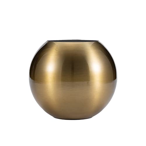 Jarrón de acero inoxidable Jarrón Esférico Metal Luna Nórdica Hogar Baño Escritorio Artesanía de Mesa Adornos Decorativos (Dorado)