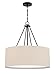 Craftmade Duke 3 Light 24" Drum Shade Pendant, Flat Black, 56594-FB
