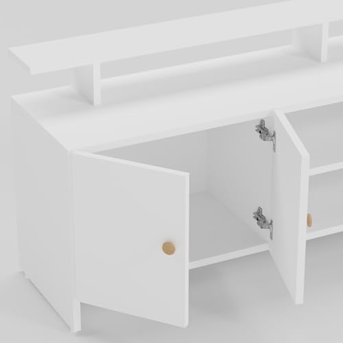 Image of Modern TV Unit for Living Room | TV Stand Table | TV Cabinet | TV Table | Living Room Furniture for Home | Assembly-DIY | Color-White