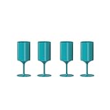 KNORK Eco 4 Piece Party Cup, Outdoor Wine Stem, Blue