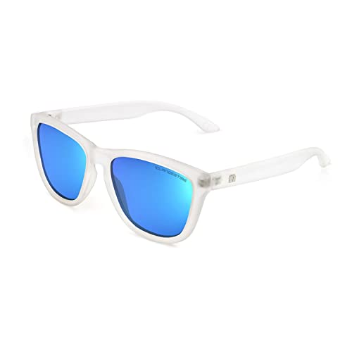 Clandestine - Gafas De Sol Unisex - Modelo Classic - Color Blanco - Cristal Polarizado Antirreflejante De Color Azul - Montura Semitransparente - 144 Mm X 51 Mm Clandestine - Gafas De Sol Unisex - Modelo Classic - Color Blanco - Cristal Polarizado Antirreflejante De Color Azul - Montura Semitransparente - 144 Mm X 51 Mm
