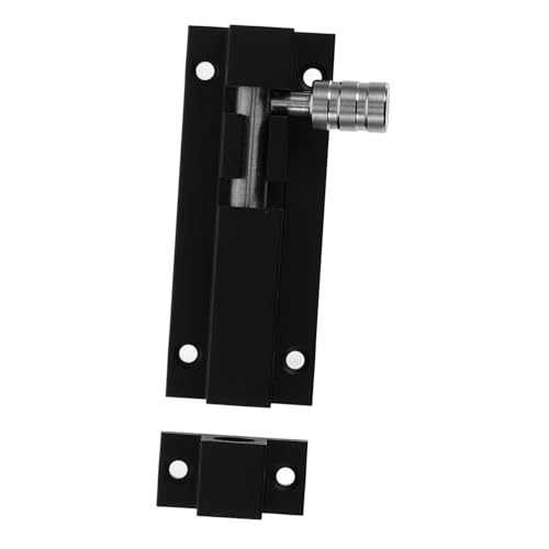 CLISPEED Pestillo de Seguridad para Puertas de Madera Cerradura Antirrobo para Doble Puerta Pestillo Corredera Resistente para Vallas Armarios Cobertizos y Ventanas Acabado Negro Grande