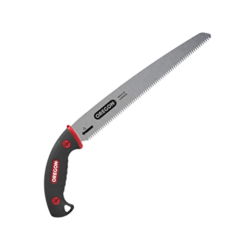 Oregon 12 Zoll Premium Gerade Handsäge aus Japanischem Karbonstahl, Rostfreies Forst-/Stutz-/Schnittwerkzeug, Gerade Klinge mit Sicherheitsscheide (600138)