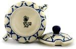Polmedia Polish Pottery Sugar Bowl 11 oz - Garden Lattice Pattern Handmade in Boleslawiec Poland by Ceramika Artystyczna + Certificate of Authenticity