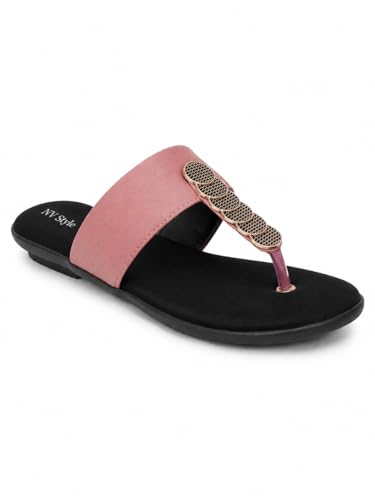 Image of Women's and Girls Synthetic Flat Slippers Comfortable Casual Sandals Comfortable Footwear for Office Casual Daily Use 1 Pair