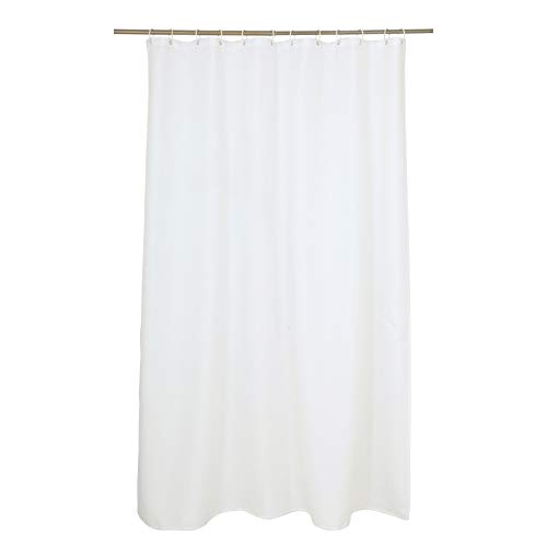Douceur d'Intérieur Quartz Shower Curtain with Hooks 100% Polyester White 180 x 200 cm, W 70.9" x L 78.7" (1 Panels)