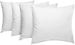 E4Emporium Cushion Inner Pads 20 x 20 (50cm x 50cm) - Hypoallergenic Pillow Inserts (Pack of 2) - Hollowfibre Square Cushion Stuffer for Sofa Couch & Bed Cushions - White
