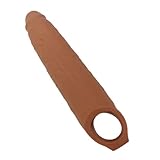 Bigger 10 inch New Soft Penile Sleeve Extender Sheath for Men Male Enhancement Extension Sleeve (Brown)