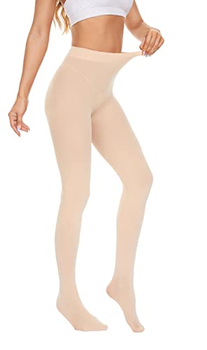 Image of DUCMODA Womens 80 Denier Opaque Tights, Women's Soft Solid Color Footed Pantyhose, High Waist Stocking with 30+ Colors