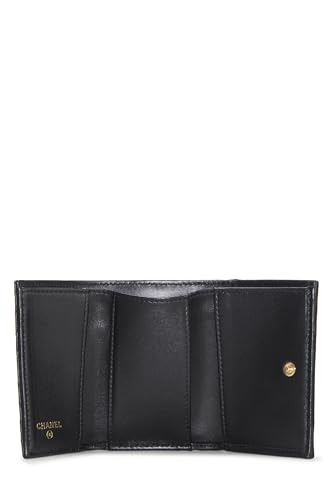 Pre-Loved Black Chevron Lambskin Boy Compact Wallet, Black4