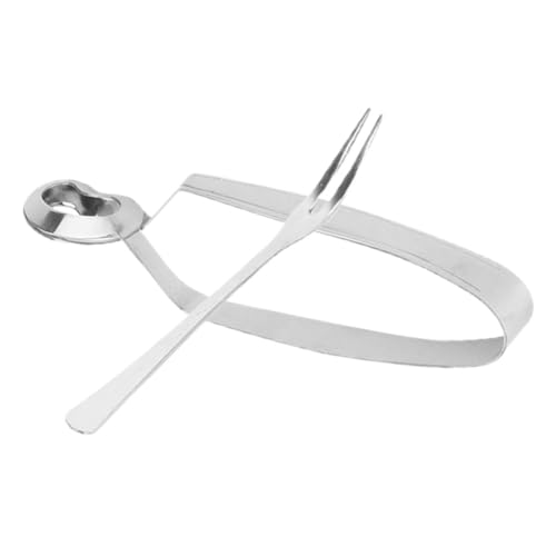 Angoily Pinzas para Caracoles y Tenedor de Acero Inoxidable Juego de 2 Piezas para Mariscos Utensilios de Cocina Multifuncionales Práctico para Restaurante y Uso Doméstico