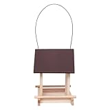 Vogelständer aus Holz, Outdoor Leckerlischale mit Top Seil Hängendes Vogelhaus, Stangendesign für Balkon, Holzmaterial für einfache Installation und dauerhafte Nutzung, dekorative