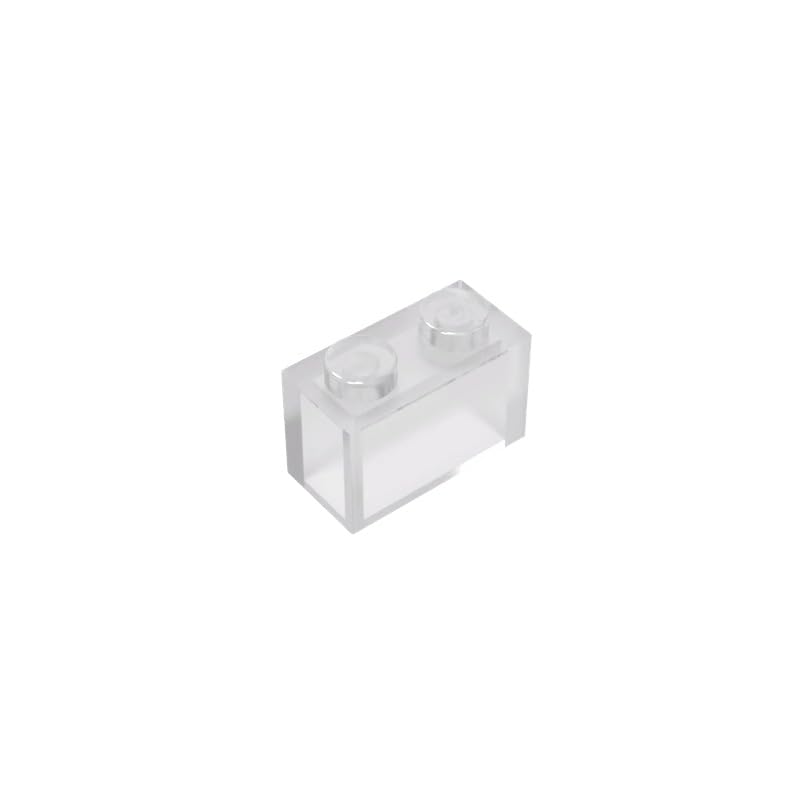 3065 bricks Brick 1x2 Without Bottom Tube 50 Pieces GDS-1545 Compatible with Lego Building Blocks Color:Trans-Clear — image 1