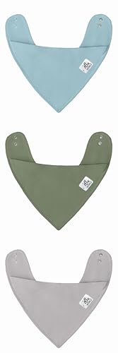 Image of The Ollie World Bandana Bibs (3-Pack) – Adjustable Snaps, Moisture-Wicking Fabric, OEKO-TEX® Certified, Soft & Absorbent