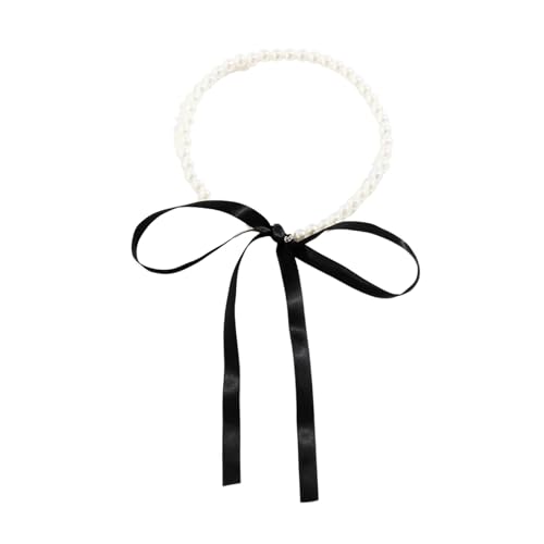 Collier perles d'imitation ajustable à ruban | Ajustement parfait pour soirée