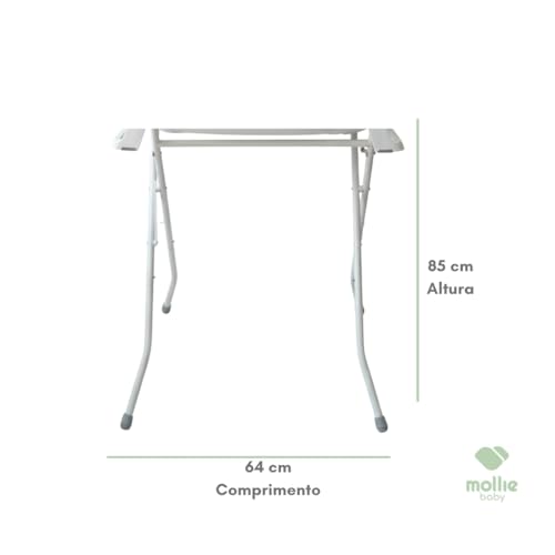 Banheira de Bebê Dobrável Portátil até 35 Litros com Suporte e Almofada de Banho Cinza - Mollie Baby